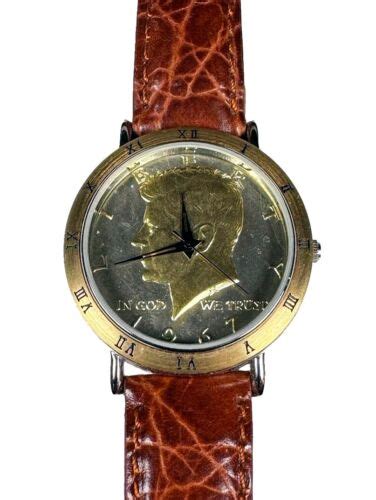 Vintage Brittania MINT Genuine Kennedy 1/2 Dollar Coin watch 